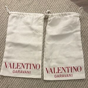 Valentino Garavani Cream Dust Bags with Red Logo